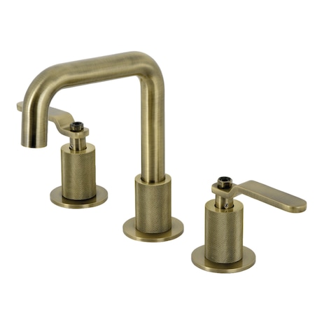 Widespread Bathroom Faucet With Push PopUp, Antique Brass